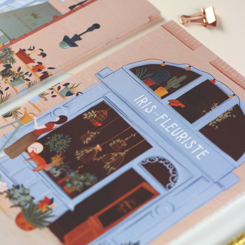 Carnet de notes A5 Fleuriste à Paris avec pages lignées