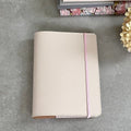 Couverture en cuir recyclé pour cahier A5 spirale avec poches