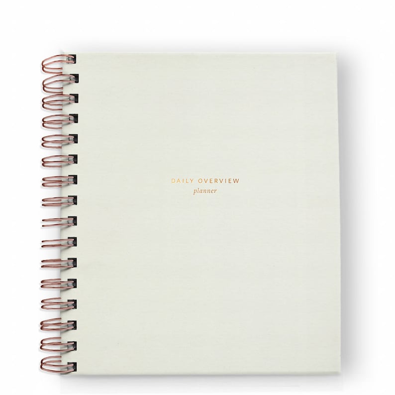 Agenda quotidien Mindful Productivity non daté 90 jours, couverture unie avec feuille d'or
