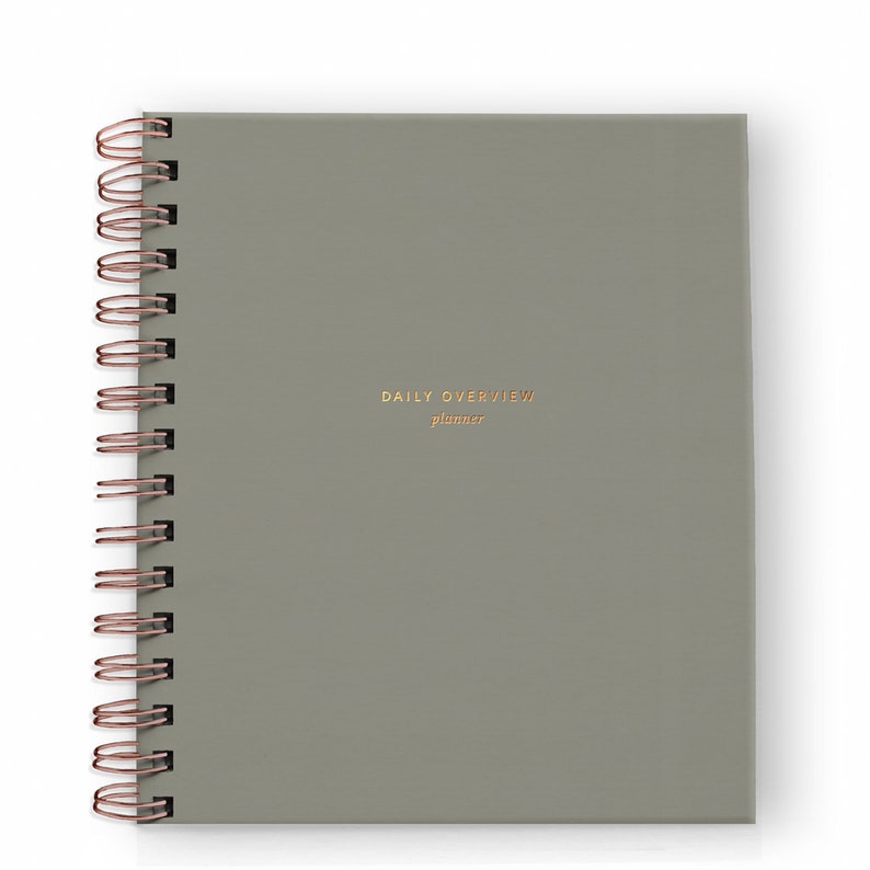 Agenda quotidien Mindful Productivity non daté 90 jours, couverture unie avec feuille d'or