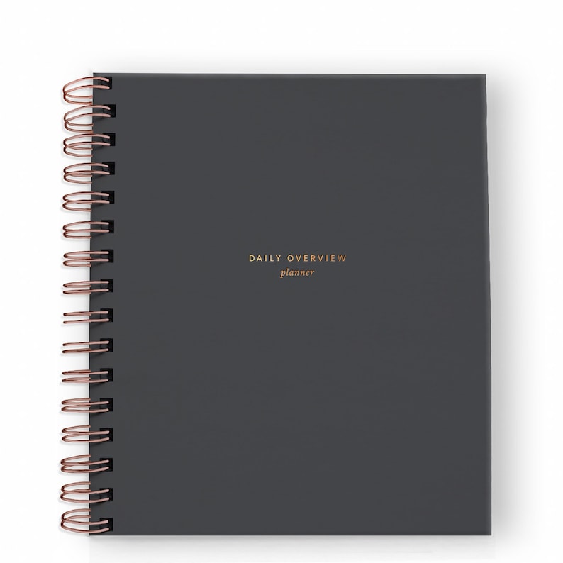 Agenda quotidien Mindful Productivity non daté 90 jours, couverture unie avec feuille d'or