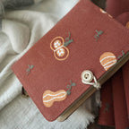 Embroidered Pumpkin Fabric Notebook Journal A5 A6 Loose-leaf Thread-bound Lined Grid Blank Pages Vintage