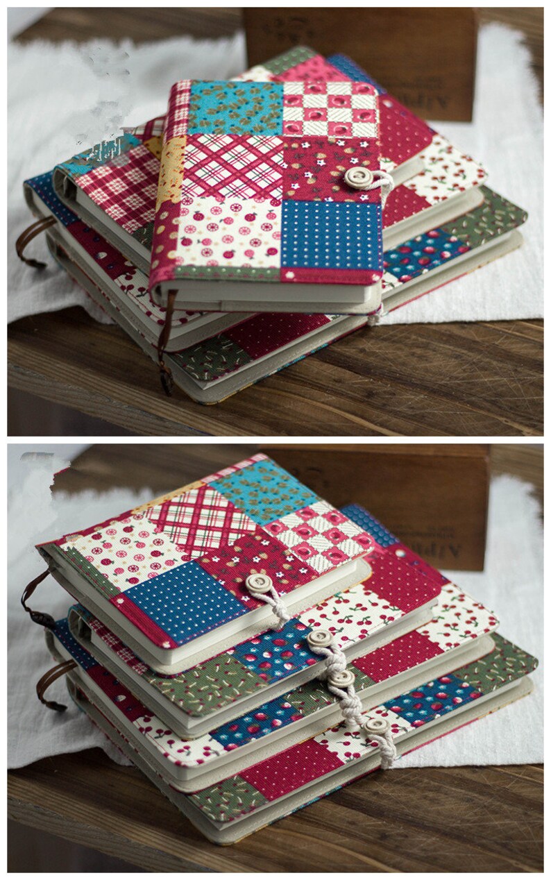 Patchwork Cloth Notebook Journal A5 A6 Thread-bound Loose-leaf Blank Grid Lined Pages Notepad Diary