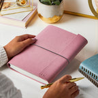 Carnet de notes A5 en cuir végétalien gaufré à la main