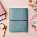 Carnet de notes A5 en cuir végétalien gaufré à la main