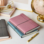 Carnet de notes A5 en cuir végétalien gaufré à la main