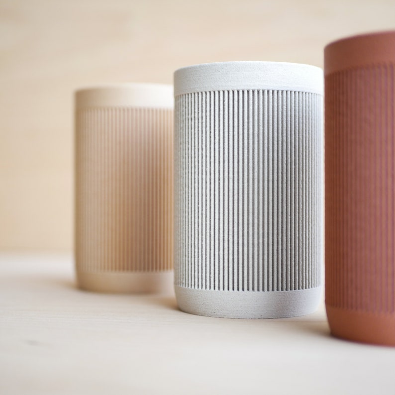 Pot à crayons et pinceaux en bois recyclé - Organisateur de bureau minimaliste