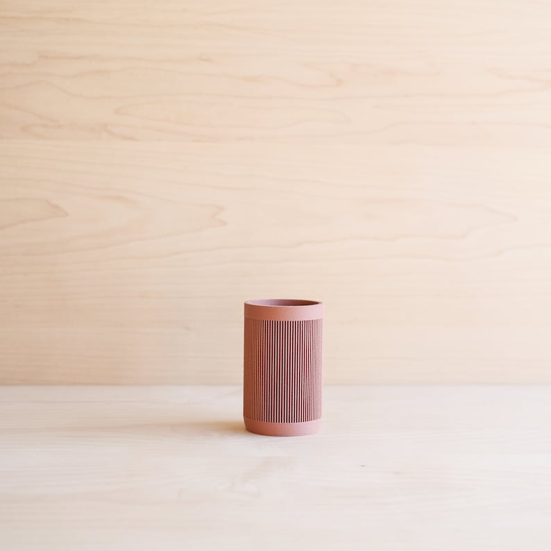 Pot à crayons et pinceaux en bois recyclé - Organisateur de bureau minimaliste