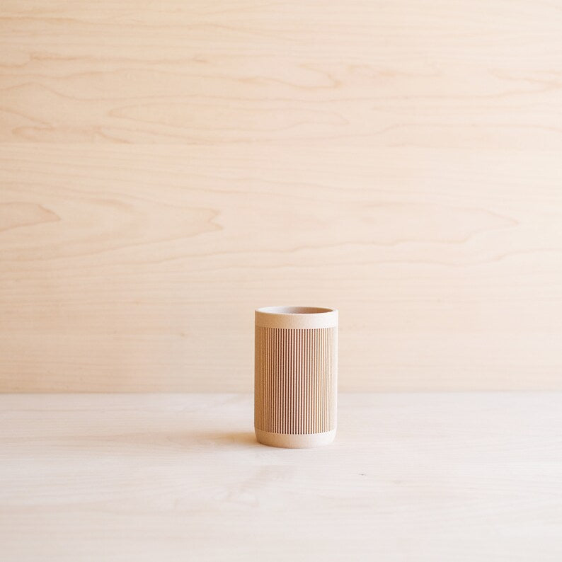 Pot à crayons et pinceaux en bois recyclé - Organisateur de bureau minimaliste