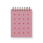 Mini carnet de notes Flower Grid - Carnet de poche avec reliure spirale et pages vierges