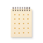 Mini carnet de notes Flower Grid - Carnet de poche avec reliure spirale et pages vierges