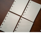 Cahier brodé à feuilles mobiles en velours A7 bleu – Journal ligné, grille, vierge, Cornell – Pages rechargeables – Voyage, fait à la main