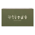 Agenda hebdomadaire non daté Mushroom - Bureau, 12 x 6.5 po, 54 pages, reliure métallique