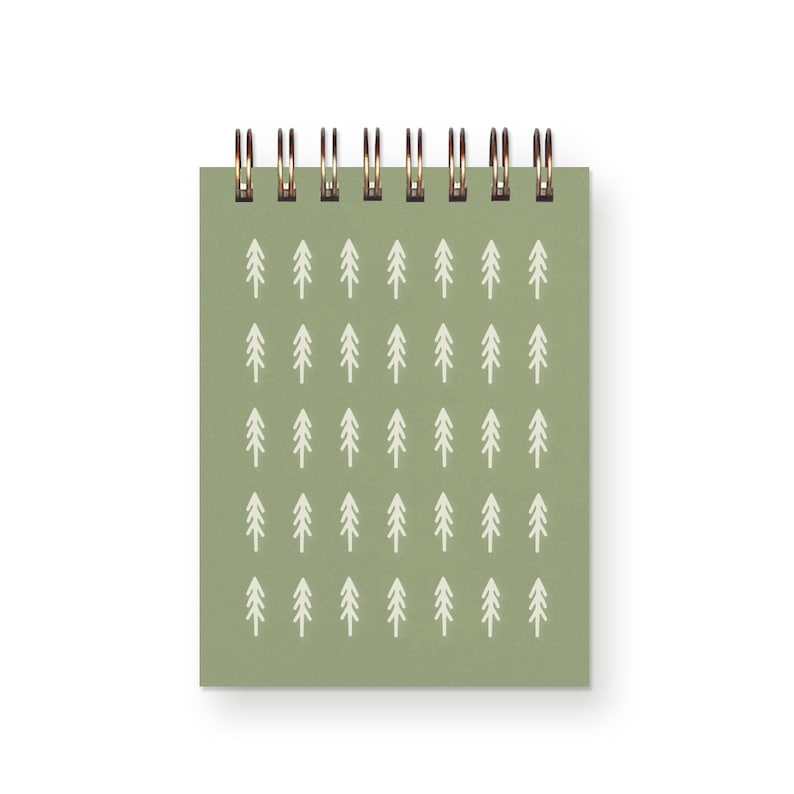 Carnet de notes à la limite des arbres - Mini carnet de poche, reliure spirale, pages blanches, 3x4 pouces