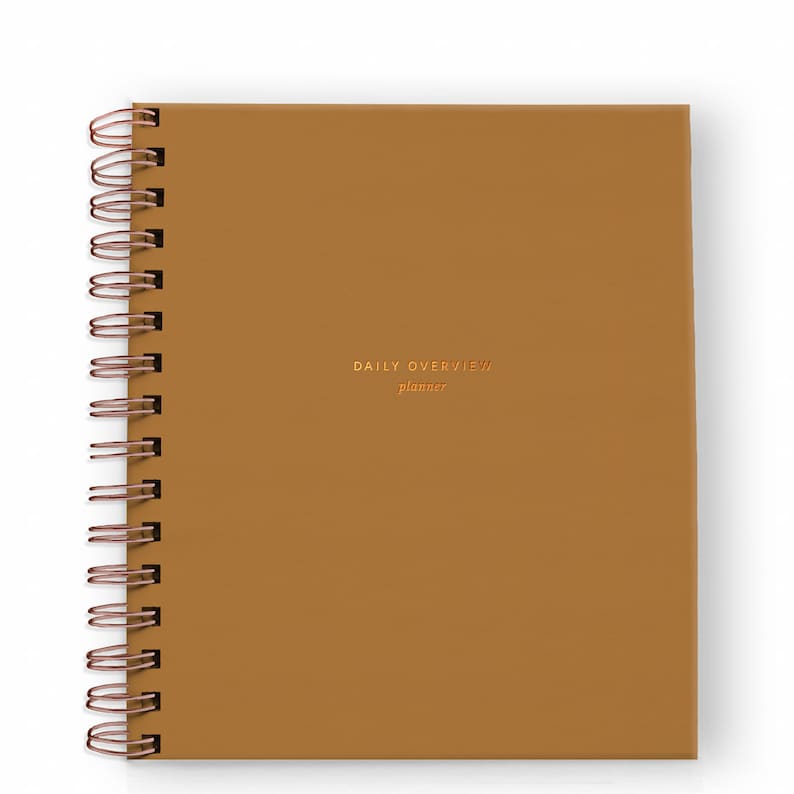 Agenda quotidien Mindful Productivity non daté 90 jours, couverture unie avec feuille d'or