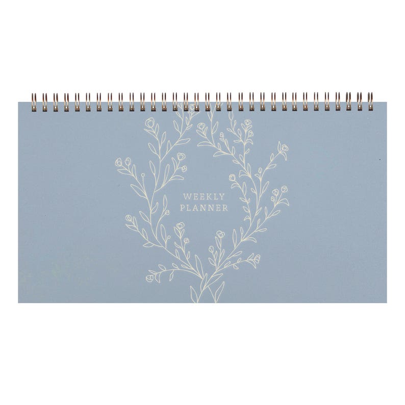 Agenda hebdomadaire Floral Vines - 12"x6,5" - Non daté - Reliure métallique bronze