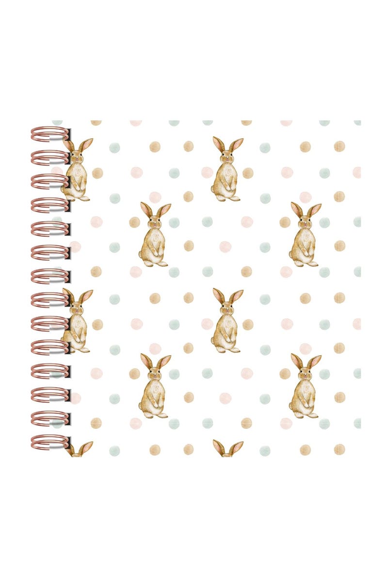 Cahiers à spirales lapin, lot de 2, 15 x 15 cm, 160 pages, non lignés