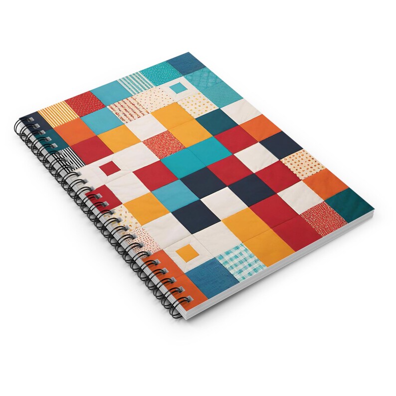 Cahier à spirales patchwork coloré 6x20 cm 118 pages lignées