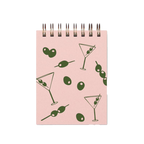 Carnet de notes Motif Martini - Revue de poche 7.6x10.2 cm - Reliure spirale - Pages blanches