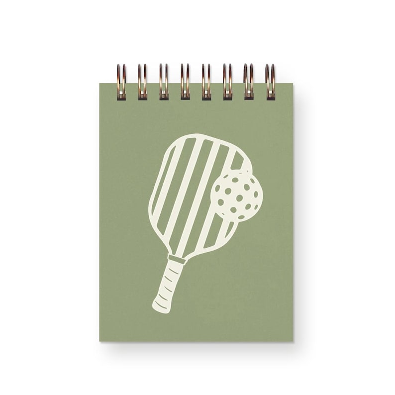 Mini Carnet de Notes Pickleball Paddle - 3x4 Pouces, Reliure Spirale, Pages Blanches Non Lignées