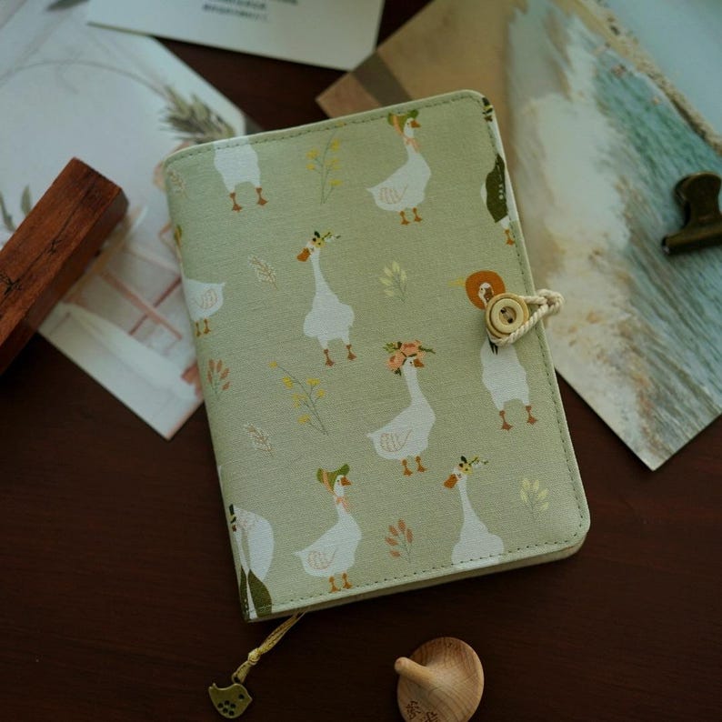 Goose Fabric Notebook Journal, A5 A6 Loose-Leaf Thread-Bound, Refillable Diary with 11 Inner Paper Styles