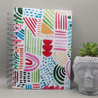 Carnet de notes coloré A5, bullet journal avec spirales, motifs aquarelle, 200 pages