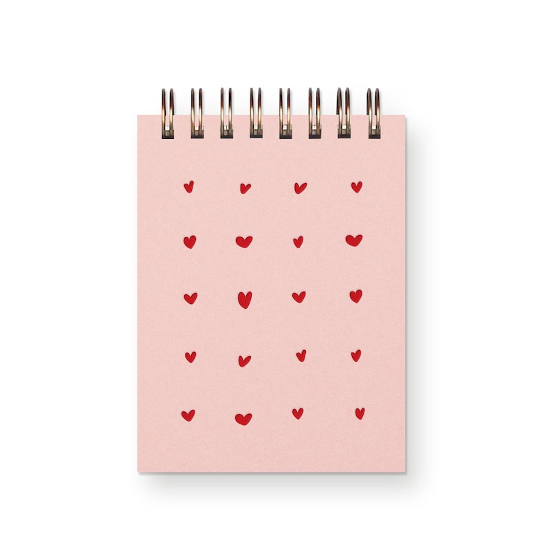 Mini carnet de notes en forme de coeur 3x4 pouces - Cahier vierge à reliure spirale