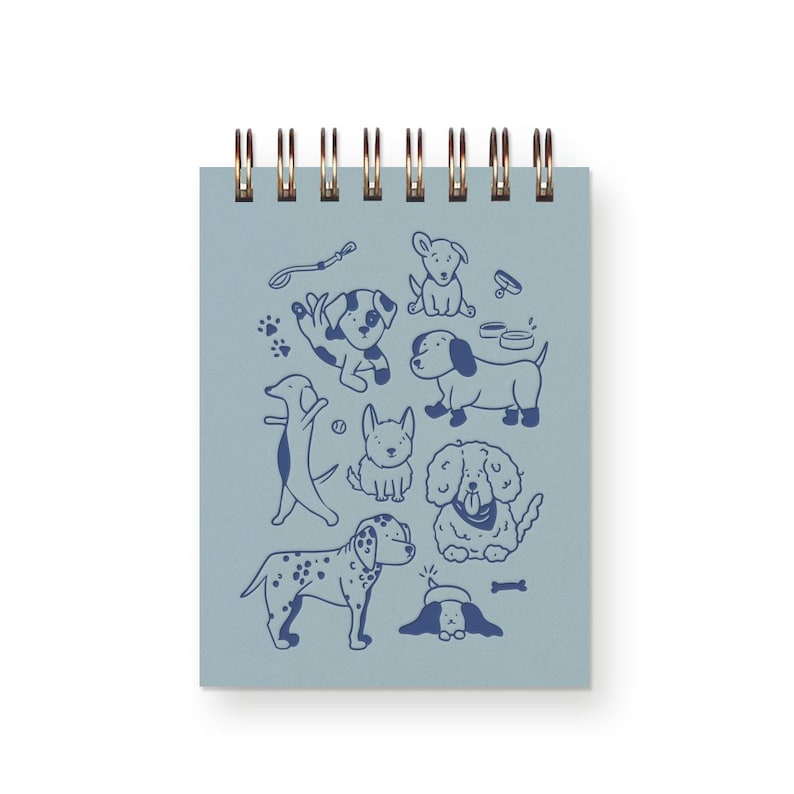 Carnet de notes pour chien | Mini carnet de poche | Pages blanches | Reliure spirale