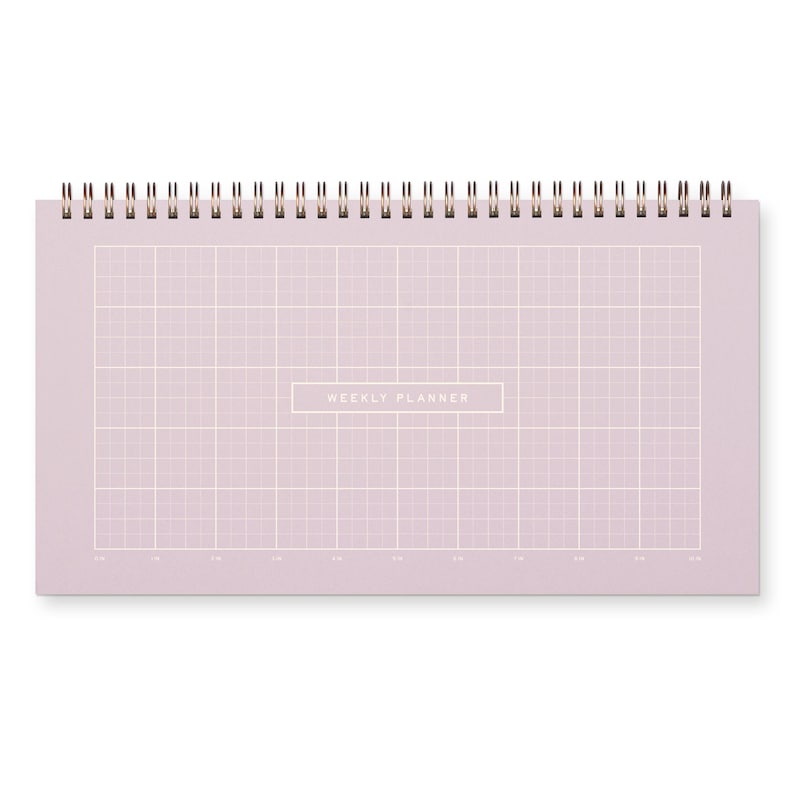 Agenda hebdomadaire de bureau Ruler Grid - Non daté - Planificateur de liste de contrôle 12x6,5 pouces