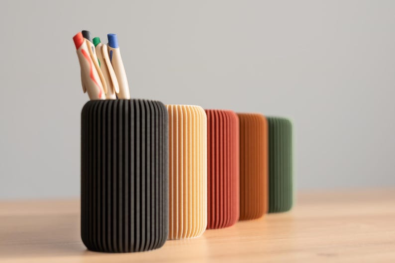 Porte-crayons en bois minimaliste 10 cm
