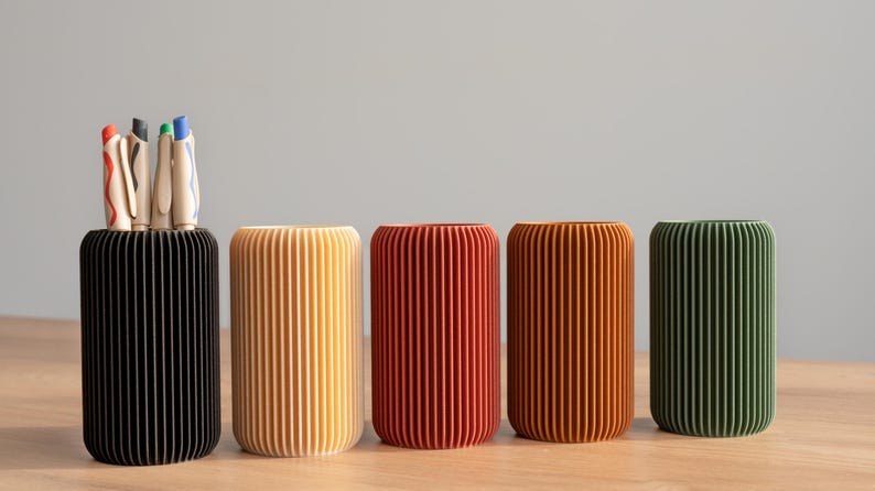 Porte-crayons en bois minimaliste 10 cm