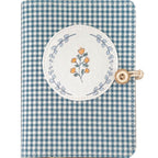 A6 A5 Blue Plaid Fabric Notebook Journal Refillable Loose-Leaf Thread-Bound 11 Styles