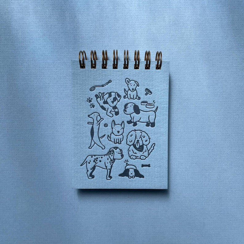 Carnet de notes pour chien | Mini carnet de poche | Pages blanches | Reliure spirale