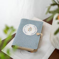 A6 A5 Blue Plaid Fabric Notebook Journal Refillable Loose-Leaf Thread-Bound 11 Styles