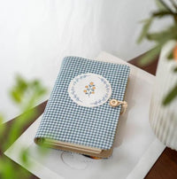 A6 A5 Blue Plaid Fabric Notebook Journal Refillable Loose-Leaf Thread-Bound 11 Styles