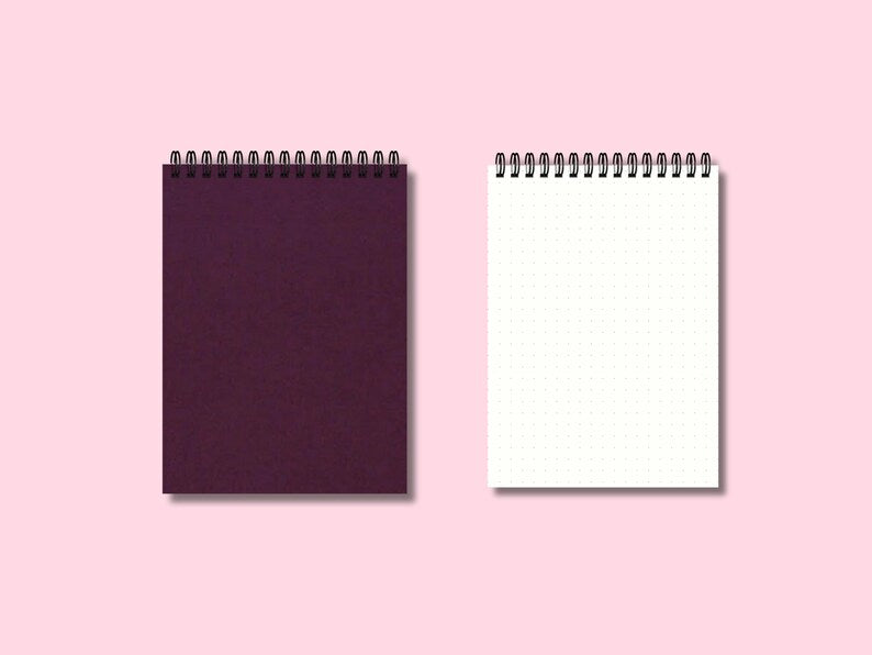 Carnet de notes couverture rigide en tissu A5/B5/A4, 105 g/m², 200 pages, spirale métallique