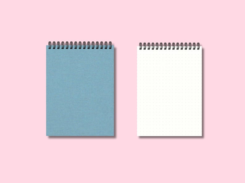 Carnet de notes couverture rigide en tissu A5/B5/A4, 105 g/m², 200 pages, spirale métallique