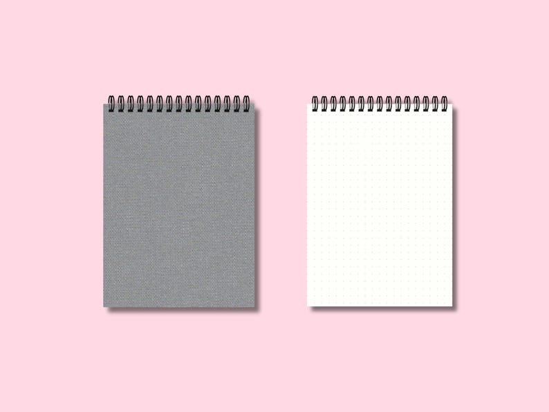 Carnet de notes couverture rigide en tissu A5/B5/A4, 105 g/m², 200 pages, spirale métallique