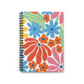 Cahier à spirale floral rétro coloré | Journal ligné 118 pages 6x20 cm