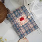 Plaid Patchwork Refillable Fabric Journal, Embroidered Notebook Cloth-Covered Diary Travel Planner Scheduler, A5 A6