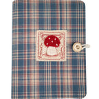 Plaid Patchwork Refillable Fabric Journal, Embroidered Notebook Cloth-Covered Diary Travel Planner Scheduler, A5 A6