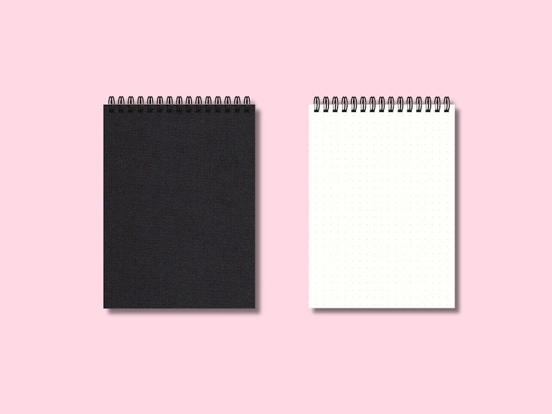 Carnet de notes couverture rigide en tissu A5/B5/A4, 105 g/m², 200 pages, spirale métallique