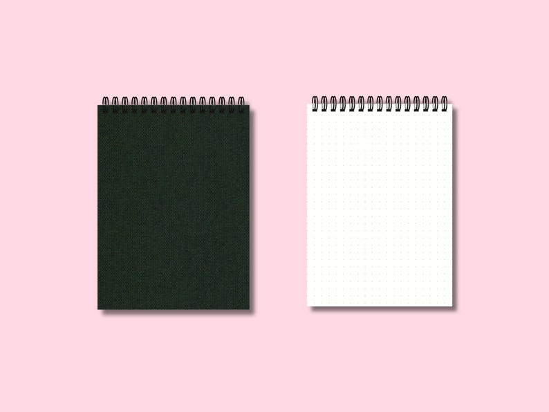 Carnet de notes couverture rigide en tissu A5/B5/A4, 105 g/m², 200 pages, spirale métallique