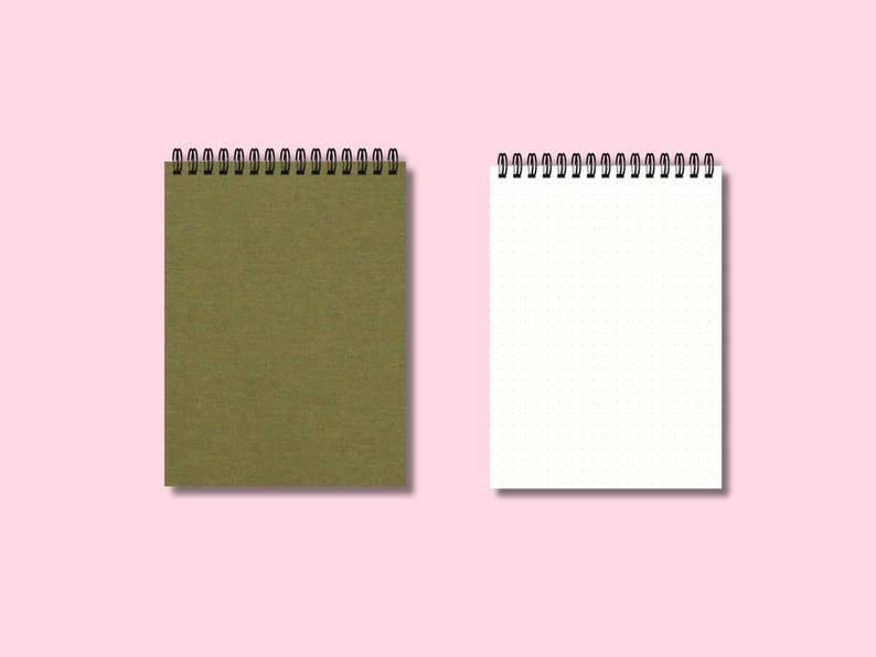 Carnet de notes couverture rigide en tissu A5/B5/A4, 105 g/m², 200 pages, spirale métallique