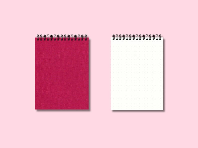 Carnet de notes couverture rigide en tissu A5/B5/A4, 105 g/m², 200 pages, spirale métallique