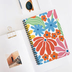 Cahier à spirale floral rétro coloré | Journal ligné 118 pages 6x20 cm