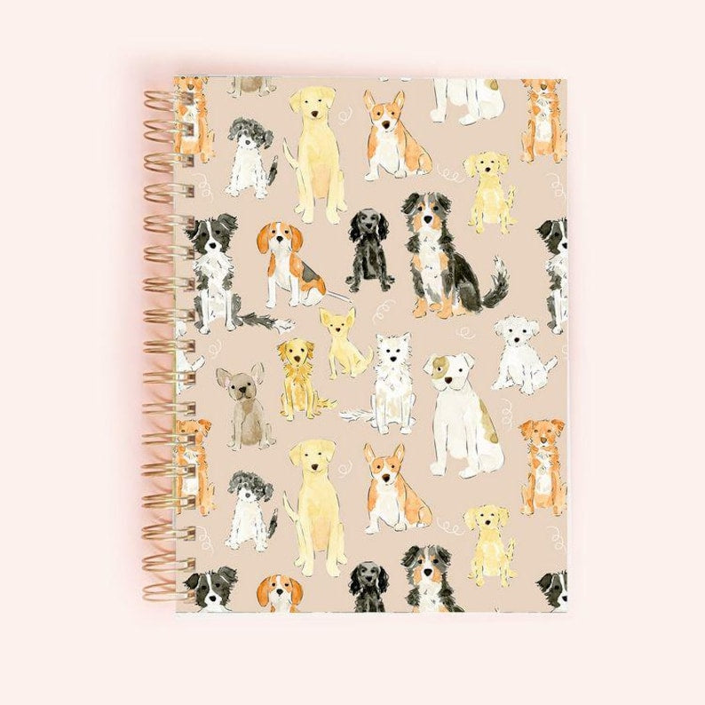 Cahier à spirales chiots 150 pages lignées format 6,25x8,5 pouces fabriqué au Canada