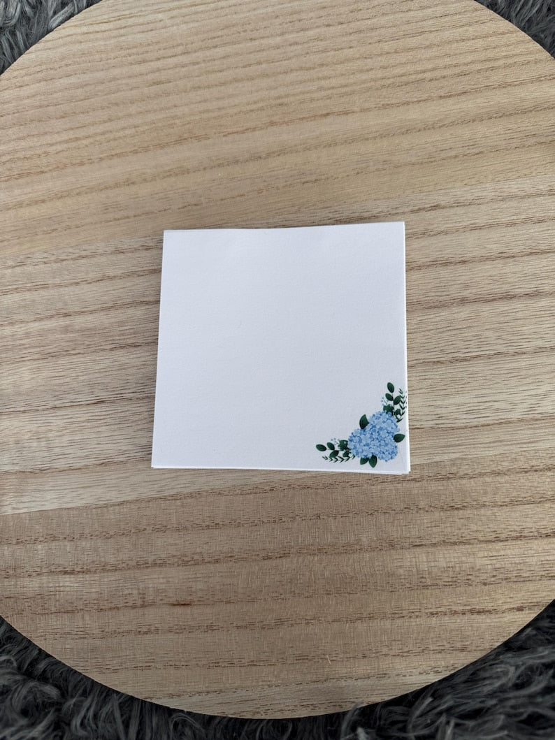 Post-it Fleurs Bleues 40 Feuilles - Notes Autocollantes Personnalisables