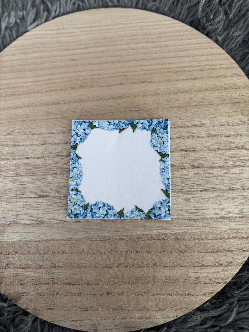 Post-it Fleurs Bleues 40 Feuilles - Notes Autocollantes Personnalisables