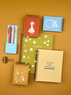 Mini carnet de notes Flower Pocket | Revue | Cahier de poche | Reliure spirale | Pages blanches 3x4 pouces